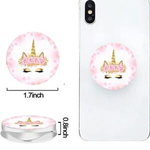 Cell Phone Stand Finger Holder - Pink Rose Flower Gold Unicorn (3 Pack)