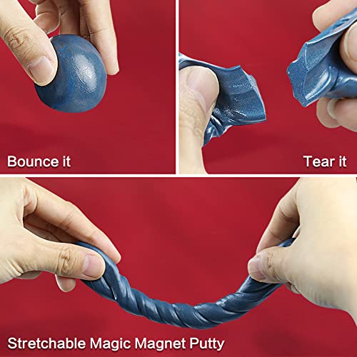 JAYEE Blue Magnetic Slime Putty, Magic Slime Hand Soft Putty with Upgraded Bigger Magnet Fidget Game Stress Relief Thinking Educational Toy Christmas Birthday Gifts for Boys Girls Adults(Blue)