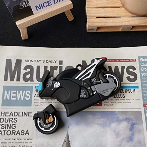 iFunny Case for Airpods Case,Airpods 2 Case,3D Cartoon Cool Motorcycle Airpod Design Man Boys Kids Shockproof Keychain Protective Soft Silicone Case for Airpods 1 & 2 Charging Case (Motorcycle)