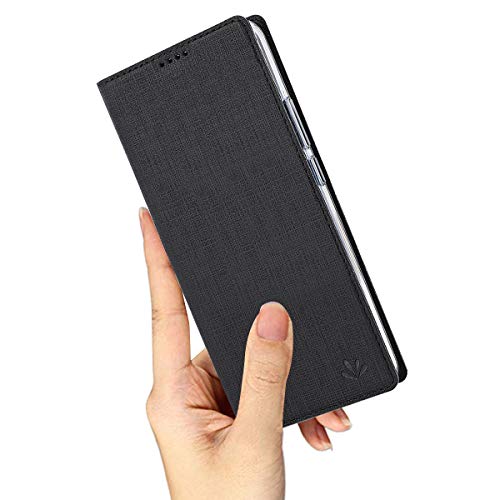 LUSHENG Huawei P40 Lite 5G/Nova 7 SE Case, Magnetic Flip Wallet Book Style PU Leather Protective Case Cover with Card Slots and Stand Function for Huawei P40 Lite 5G/Nova 7 SE - Black