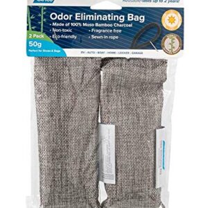 Camco 44270 Moso Bamboo Charcoal Odor Absorber Bags - Help Any Small Space Smell Fresh Without Fragrance Use - 50 Grams - 2-Pack