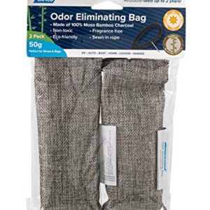 Camco 44270 Moso Bamboo Charcoal Odor Absorber Bags - Help Any Small Space Smell Fresh Without Fragrance Use - 50 Grams - 2-Pack