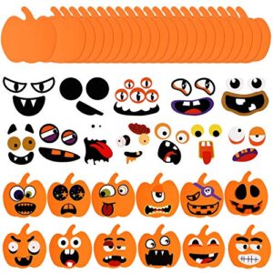 48 pieces halloween pumpkin craft kit include 24 pieces blank foam pumpkin craft and 24 pieces pumpkin stickers halloween craft stickers for halloween kids party decorations