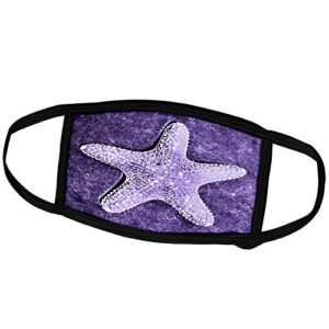 3drose face mask medium, purple starfish