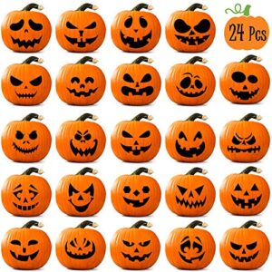 whaline halloween pumpkin stickers 24pcs black pumpkin face stickers 28x35cm classic expression decals for pumpkins and squashes make your own jack-o-lantern face decals for halloween party decoration