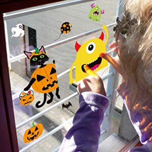 625PCS Halloween Decorations Window Clings - Hallowmas Ghost Spider Bat Pumpkin Monster Peeking Decals Party Supplies Decor