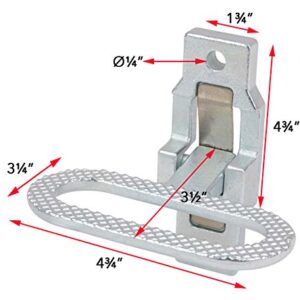 Mytee Products Galvanized Steel Trailer Folding Step - 4 Pack | 4.3" (W) x 3" (D) Fold Down Utility Bed Body Step Safety Folding Grab/Step Flip Up Folding RV Camper Trailer RV Bus