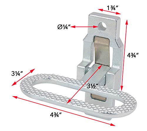 Mytee Products Galvanized Steel Trailer Folding Step - 4 Pack | 4.3" (W) x 3" (D) Fold Down Utility Bed Body Step Safety Folding Grab/Step Flip Up Folding RV Camper Trailer RV Bus