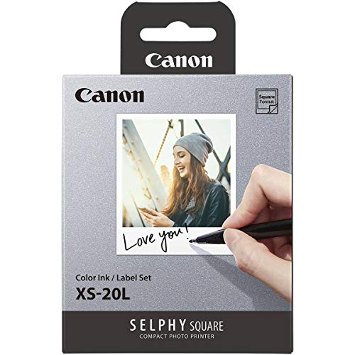 Canon 5 Pack SELPHY Color Ink/Label XS-20L Set, 20 Sheets