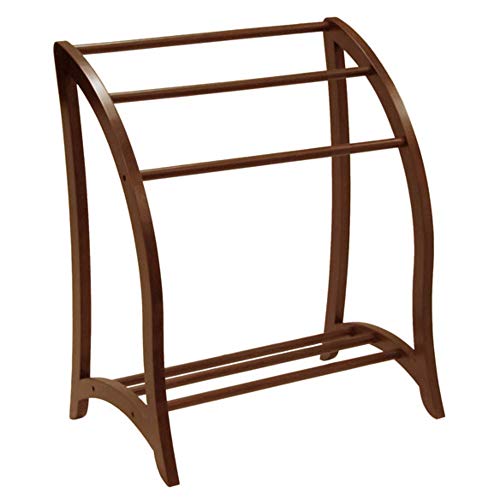 Contemporary Home Living 36" Walnut Brown Solid Organization Blanket Rack