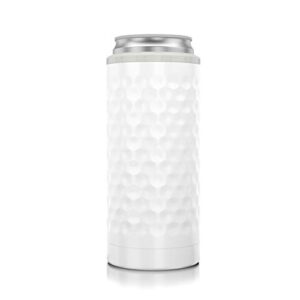 seriously ice cold sic 12oz tall slim can seltzer & beer insulated cooler sleeve, premium double wall stainless steel skinny thermocooler (dimpled golf)
