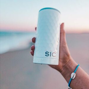 Seriously Ice Cold SIC 12oz Tall Slim Can Seltzer & Beer Insulated Cooler Sleeve, Premium Double Wall Stainless Steel Skinny Thermocooler (Dimpled Golf)