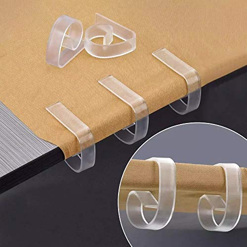 HSCC666 24 Pack Tablecloth Clips - Picnic Table Clips, Clear Plastic Tablecloth Cover Clamps, Table Cover Holder Ideal for Home Kitchen Restaurant Picnic Tables