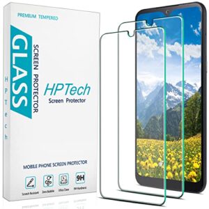 hptech 2-pack tempered glass for lg k51, reflect, q51 screen protector, easy to install, 9h hardness, bubble free
