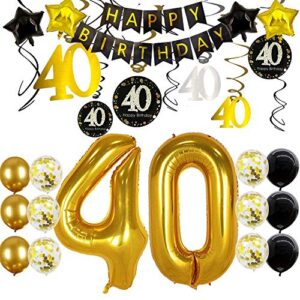 40th Birthday Decorations for Men Women 40th Birthday Party Decor 40 Years Old Birthday Decorations Balloons Over The Hill Party Supplies 40th