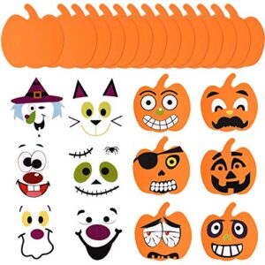 32 pieces halloween foam pumpkin craft kit and pumpkin foam stickers self adhesive halloween stickers for kid's halloween party crafts decorations
