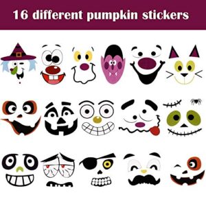 32 Pieces Halloween Foam Pumpkin Craft Kit and Pumpkin Foam Stickers Self Adhesive Halloween Stickers for Kid's Halloween Party Crafts Decorations