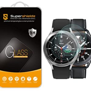 (3 Pack) Supershieldz Designed for Samsung Galaxy Watch 3 (45mm) / Galaxy Watch 4 Classic (46mm) Tempered Glass Screen Protector, 0.3mm, Anti Scratch, Bubble Free