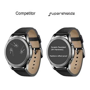 (3 Pack) Supershieldz Designed for Samsung Galaxy Watch 3 (45mm) / Galaxy Watch 4 Classic (46mm) Tempered Glass Screen Protector, 0.3mm, Anti Scratch, Bubble Free