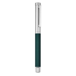 hongdian 1843 navigator fountain pen fine nib solid metal, green ripple pattern with refillable converter and metal pen case