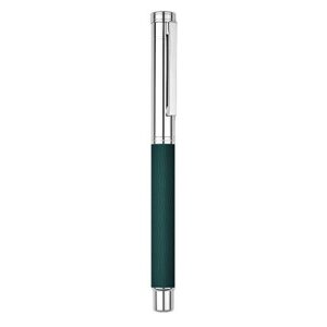 Hongdian 1843 Navigator Fountain Pen Fine Nib Solid Metal, Green Ripple Pattern with Refillable Converter and Metal Pen Case