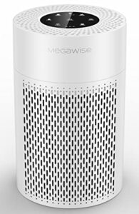 megawise 2022 updated version smart air purifier for home large room up to 936ft², h13 true hepa filter with smart air quality sensor, sleep mode, quiet air cleaner for pollen, pets hair, odors, smoke, dust, ozone free