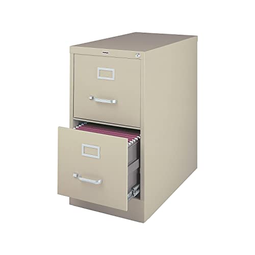 Myofficeinnovations 470381 2-Drawer Vertical Locking File Cabinet Letter-Size Putty/Beige 26.5D