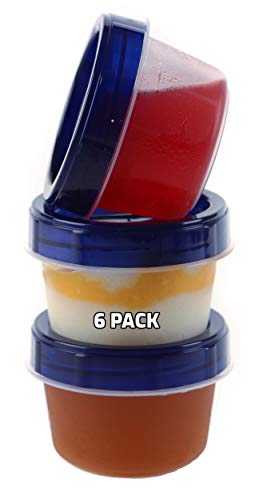 [6 PACK] 4oz Twist Top Storage Containers - Airtight Plastic Food Storage Canisters with Twist & Seal Lids, Leak-Proof - Reusable, Stackable, BPA-Free Snack Containers