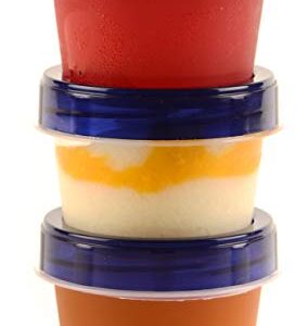 [6 PACK] 4oz Twist Top Storage Containers - Airtight Plastic Food Storage Canisters with Twist & Seal Lids, Leak-Proof - Reusable, Stackable, BPA-Free Snack Containers