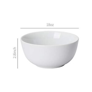 AmazonCommercial 6-Piece Porcelain, 18 Oz. Coupe Bowl, White