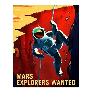 NASA Mars Recruitment Space Wall Decor - Set of five 8x10 Glossy Prints - Perfect Future Planet Travel Room Art Posters