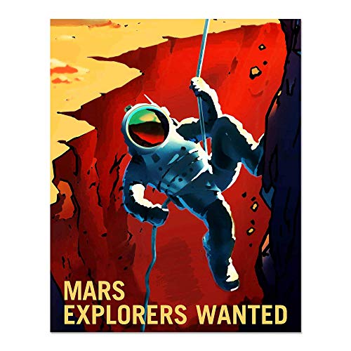 NASA Mars Recruitment Space Wall Decor - Set of five 8x10 Glossy Prints - Perfect Future Planet Travel Room Art Posters