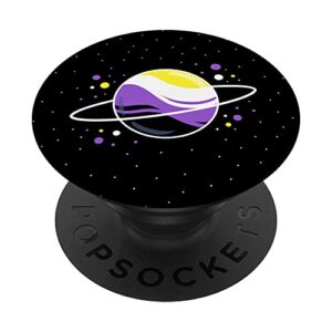 nonbinary outer space planet nonbinary pride popsockets swappable popgrip
