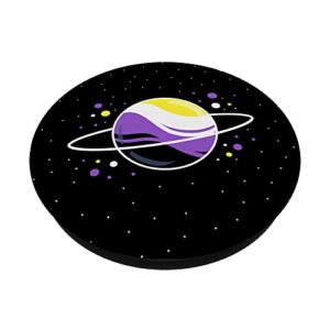 Nonbinary Outer Space Planet Nonbinary Pride PopSockets Swappable PopGrip