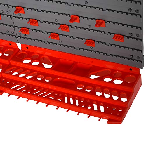 DURHAND 54 Piece Pegboard and Shelf Tool Organizer Wall Mounted DIY Garage Storage with 50 Hooks