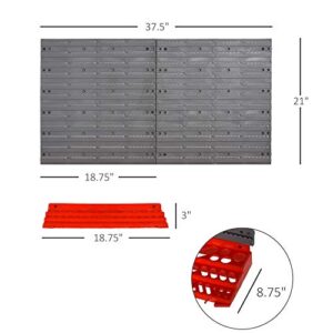 DURHAND 54 Piece Pegboard and Shelf Tool Organizer Wall Mounted DIY Garage Storage with 50 Hooks