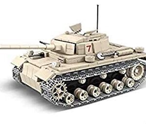 General Jim's Army Toys - World War 2 Tank Building Kit - World War 2 German Army Panzer III Battle Tank - Military Model Brick Building Toy Set Comes with Weapons