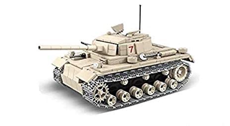 General Jim's Army Toys - World War 2 Tank Building Kit - World War 2 German Army Panzer III Battle Tank - Military Model Brick Building Toy Set Comes with Weapons