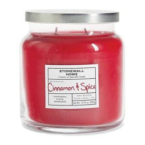 stonewall home cinnamon & spice, medium apothecary jar candle