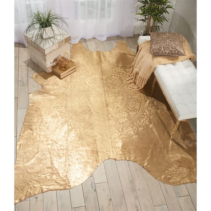 Mina Victory Couture Rug Beige/Gold 5' x 7' Area Rug, 5' x 7'