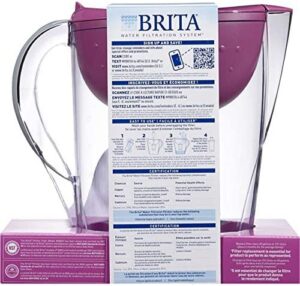 brita space saver 6-cup pitcher with 2 filters - purple