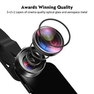 KEYWING Phone Camera Lens 3 in 1 Phone Lens Kit, 198 Fisheye Lens + 120 Super Wide-Angle Lens + 20x Macro Lens for iPhone Samsung Android Smartphone