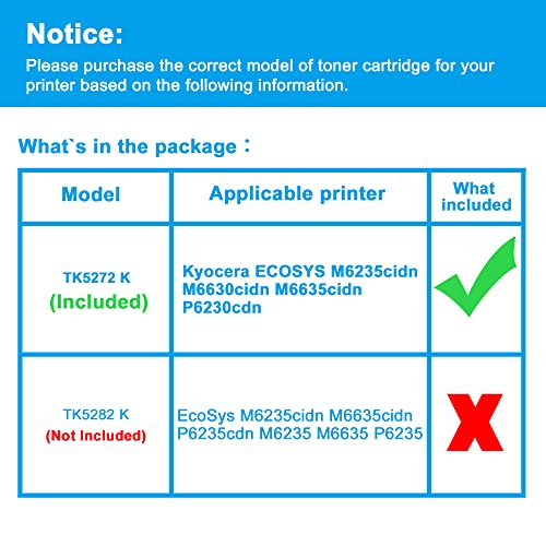 LCL Compatible Toner Cartridge Replacement for Kyocera TK5272 TK-5272 TK5272K TK-5272K 1T02TV0US0 M6235cidn M6630cidn M6635cidn P6230cdn (1-Pack Black)