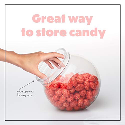 Upper Midland Products [3PK] Candy Jars For Candy Buffet With Candy Scoops - 48 Oz Clear Gumball Candy Buffet Bar Containers Set Plastic Candy Display Jars With Lids For Party, Candy Table Buffet