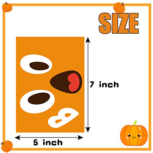 Funnlot 24Sheet Pumpkin Decorating Stickers Halloween Face Stickers Halloween Pumpkin Stickers Jack O Lantern Stickers Pumpkin Stickers for Kids Halloween Party Favors