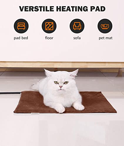 BurgeonNest Pet Heating Pad for Dogs Cats with Timer, 28" x 16" / 18" x 16" Upgraded Electric Heated Dog Cat Pad Temperature Adjustable Pet Bed Warmer Blanket Mat Auto Power-Off