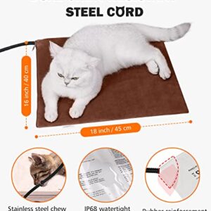 BurgeonNest Pet Heating Pad for Dogs Cats with Timer, 28" x 16" / 18" x 16" Upgraded Electric Heated Dog Cat Pad Temperature Adjustable Pet Bed Warmer Blanket Mat Auto Power-Off