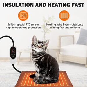 BurgeonNest Pet Heating Pad for Dogs Cats with Timer, 28" x 16" / 18" x 16" Upgraded Electric Heated Dog Cat Pad Temperature Adjustable Pet Bed Warmer Blanket Mat Auto Power-Off