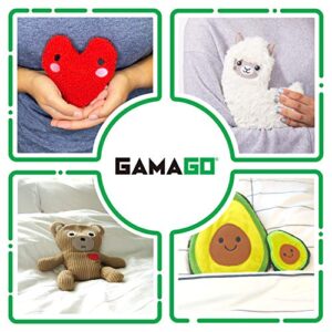 GAMAGO Heart Pillow & Heating Pad Pocket Pal, Microwavable Pillow for Cramps, Aches & Anxiety Relief, Adorably Cute Heatable Pack Stuffed with Eco-Friendly Buckwheat & Dried Lavender, 5 Inches, Red