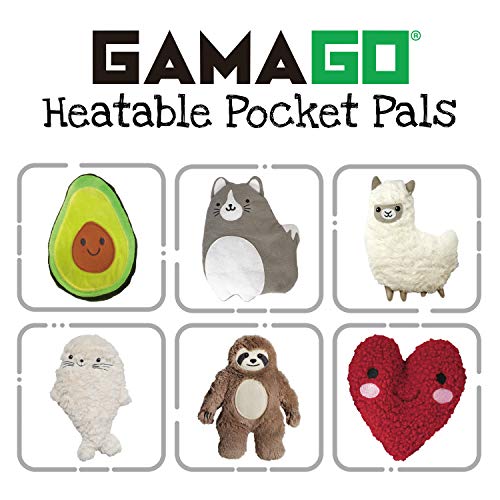 GAMAGO Heart Pillow & Heating Pad Pocket Pal, Microwavable Pillow for Cramps, Aches & Anxiety Relief, Adorably Cute Heatable Pack Stuffed with Eco-Friendly Buckwheat & Dried Lavender, 5 Inches, Red